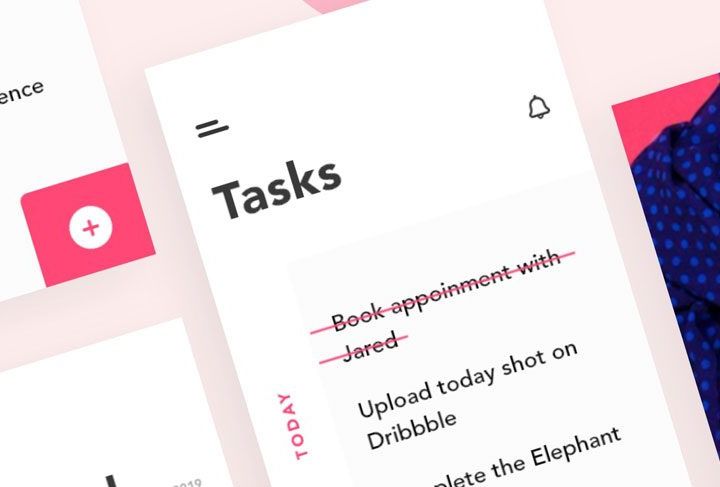 Todo task app XD concept