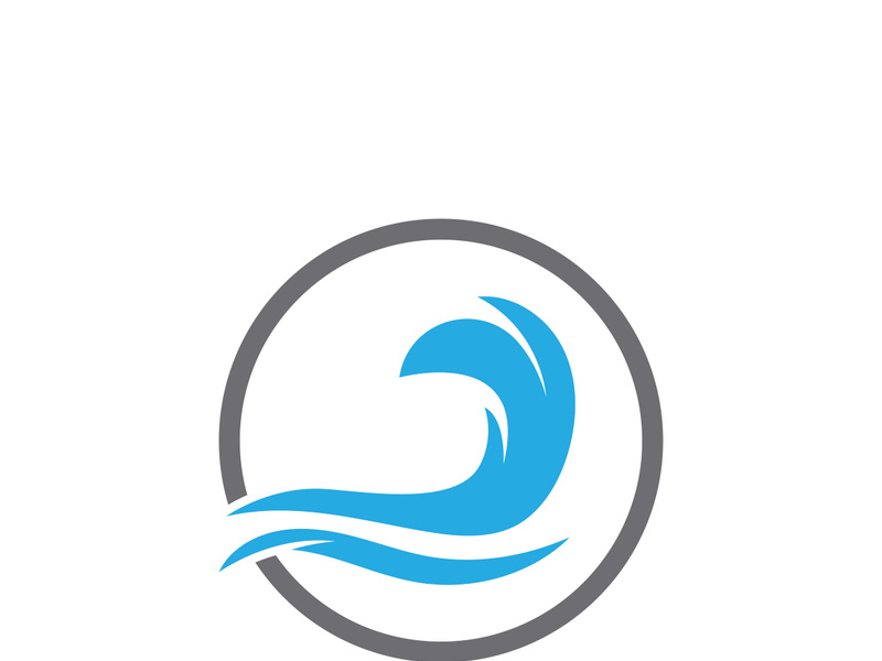 Ocean water wave wave logo design.