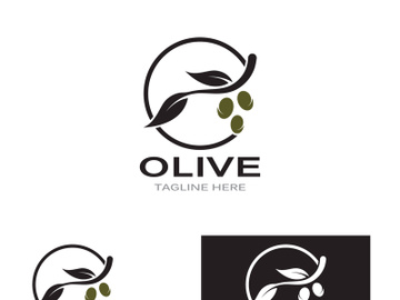 Branched olive fruit logo with creative idea. preview picture