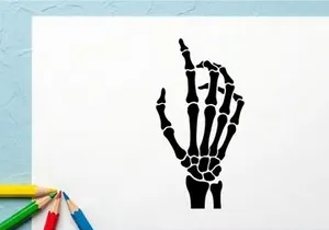 Detailed Skeleton Hand Illustration for Medical or Artistic Use