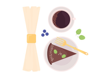 Cake for coffeeshop semi flat color vector object set preview picture
