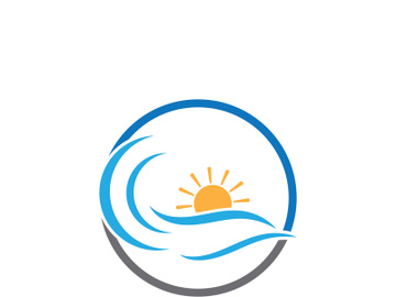 Ocean water wave wave logo design. preview picture