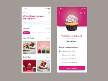 Home Made Cake Mobile App UI Kit preview picture