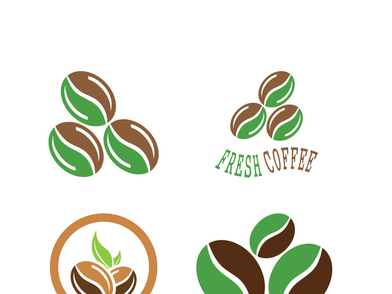 Coffee bean icon vector illustration template