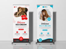 Ice Cream Shop Roll Up Banner Ver-2