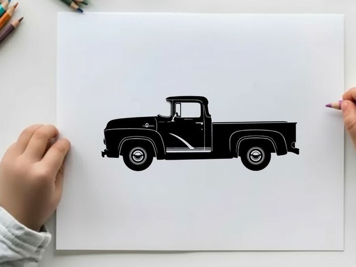 Vintage pickup truck silhouette
