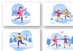 12 Ice Skating Design Illustration
