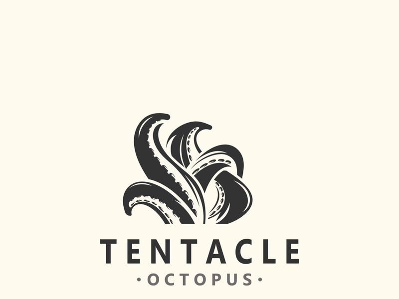 Octopus tentacle logo image design ocean animal vintage illustration