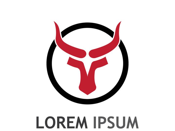 Vintage bull head horns logo