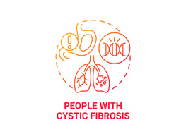 People with cystic fibrosis red gradient concept icon preview picture