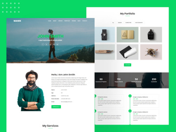 Manik Personal Portfolio HTML Landing Page Template preview picture