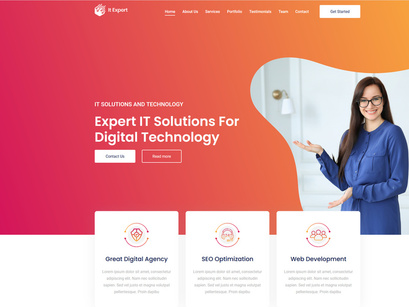 Free SaaS It Expert – One Page Agency Landing Page