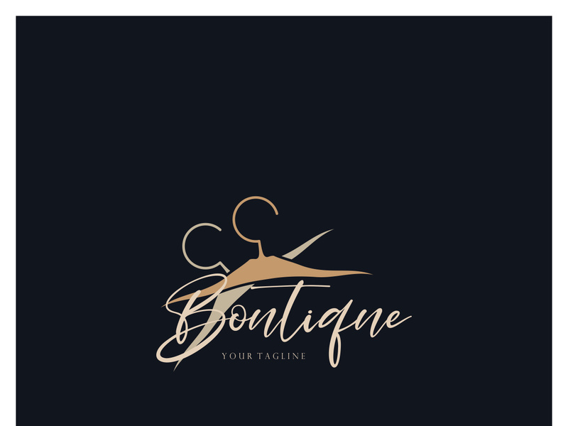 Simple clothes hanger logo details with creative design.for business, boutique, fashion, lifestyle, beauty, wardrobe, wedding dress, clothing store