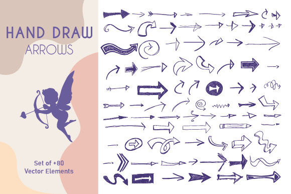 hand drawing arrows doodle collection