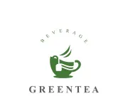 Green tea logo, herbal, organic health minimal design template