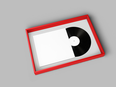 Framed Vinyl Record Mockup
