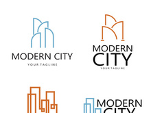 modern city, advanced city logo, environmentally friendly, advanced technology, future buildings