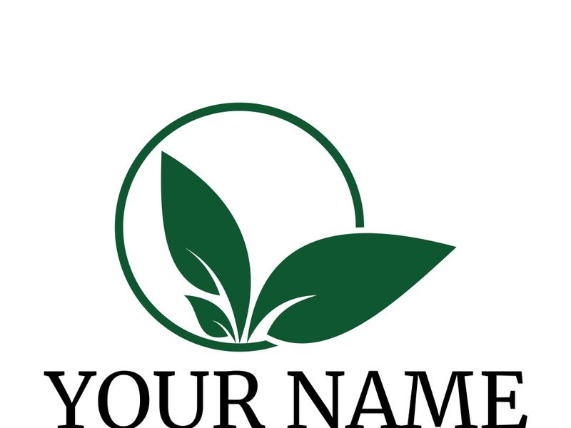 Green leaf logo design vector illustration