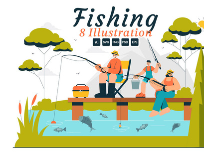 8 Fishing Adventure Illustration