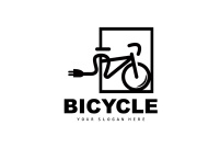 Electric Bicycle Logo, Sport Bike Vector