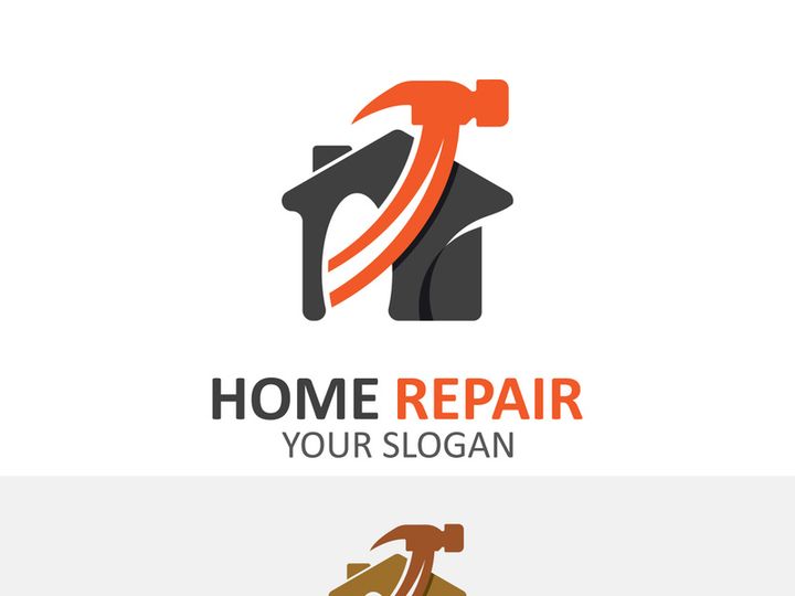 Home repair logo design vector with handyman service construction vector