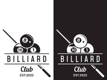Retro vintage billiard ball game logo design.
