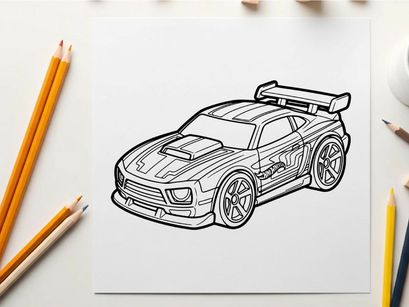 Sports car racing vector illustration flat design