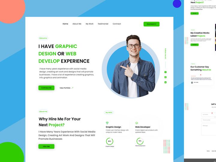 PERSONAL PROTFOLIO LANDING PAGE  UI UX DESIGN