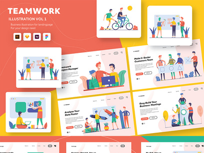 Illustration Startup Teamwork Pack V