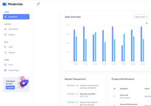 Modernize Free React MUI Admin Dashboard Template