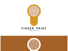 simple flat fingerprint logo,for security,identification,badge,emblem,business card,digital,vector