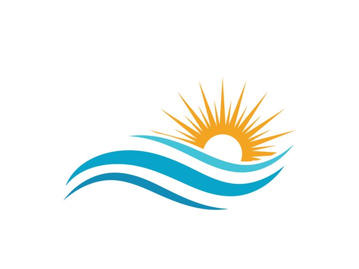 Water wave vector icon illustration