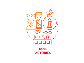 Troll factories red gradient concept icon preview picture