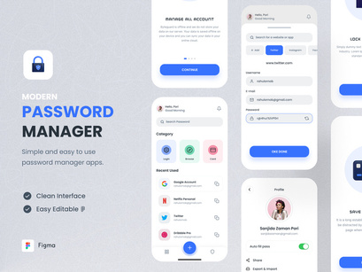 Password Manager App UI Concept - Mobile App