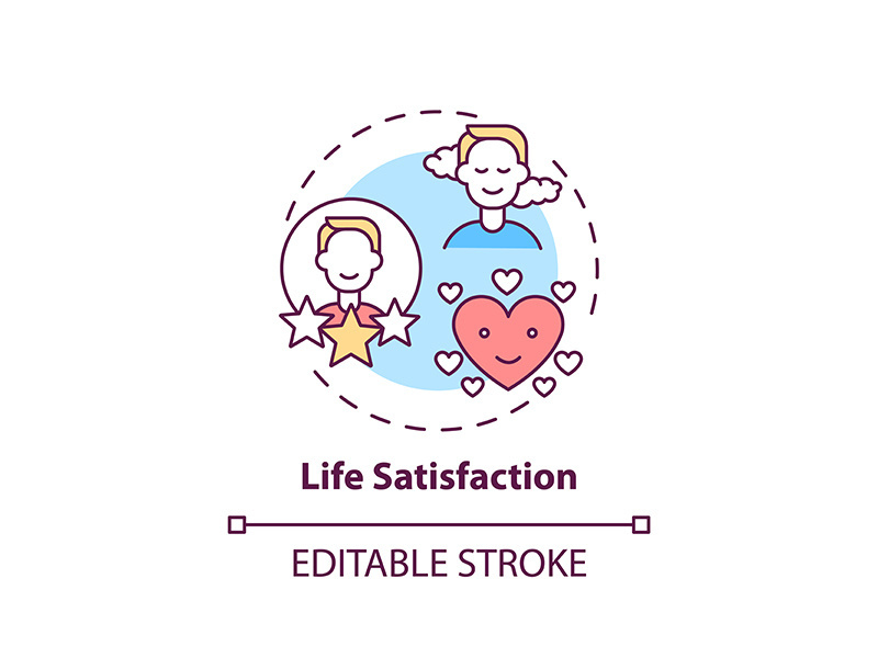Life satisfaction concept icon