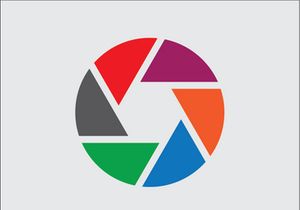 Flat design Shutter icon in Adobe illustrator