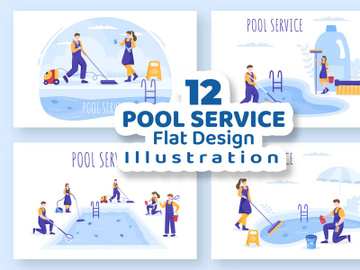 12 Pool Service Worker Illustration preview picture