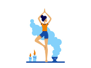 Yoga flat color vector faceless character preview picture