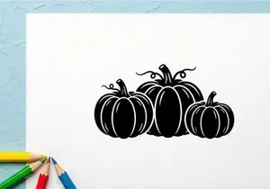 Silhouettes of Pumpkins for Fall Harvest and Halloween Decor
