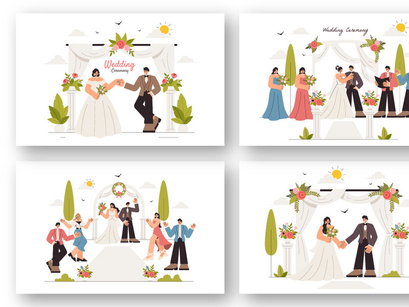 8 Wedding Ceremony Celebration Illustration