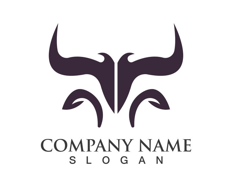 Bull head logo vector icon design illustration