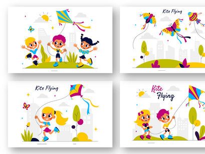 9 Joyful Kite Flying Activity Illustration