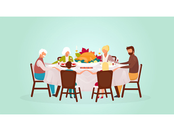 Thanksgiving day flat vector illustration preview picture