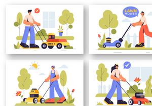 9 Lawn Mower Illustration