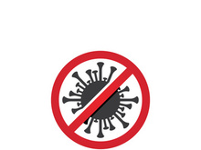 Coronavirus covid-19 prohibition sign flat vector