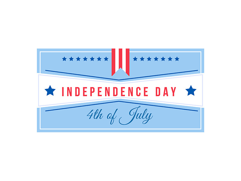 Independence Day event flat color vector badge