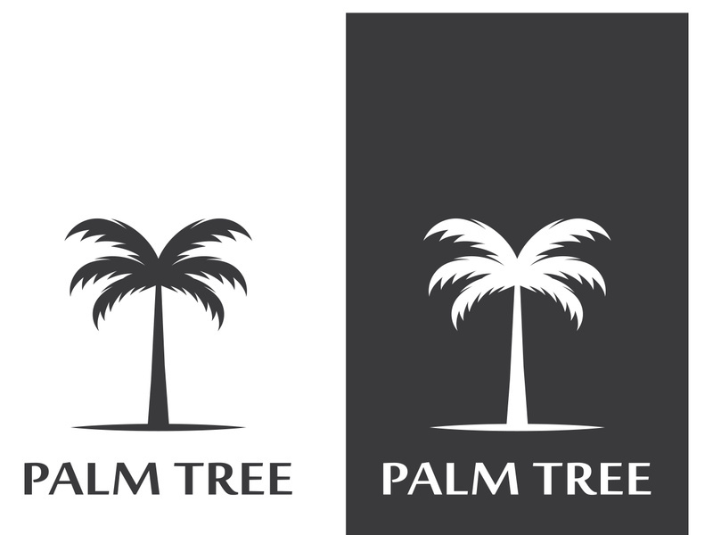 Summer palm tree logo design.