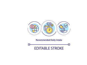 Recommended daily intake concept icon preview picture