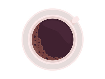 Coffee in cup semi flat color vector object preview picture