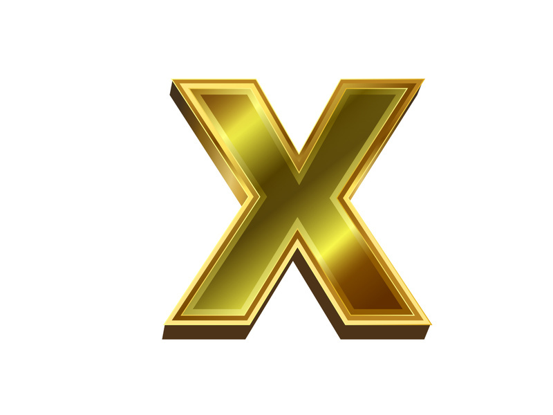 3d golden letter. Luxury gold English alphabet on white background